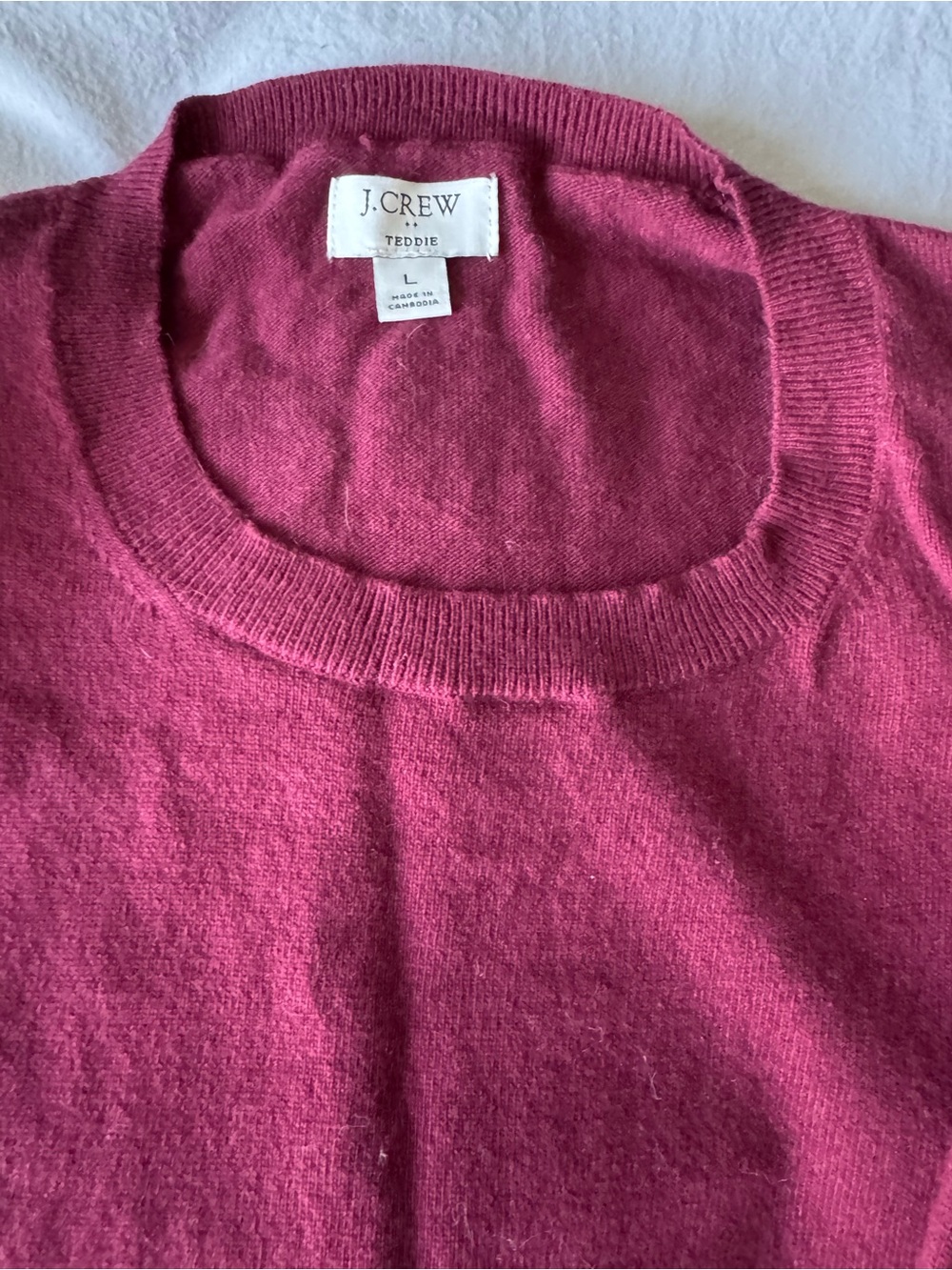 J. Crew Raspberry Crewneck Sweater - Picture 3 of 7